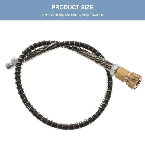 Heavy Duty High Pressure Pump Hose Metal Coil Tube Connector Great For Air Inflation Pumps And Pressure Washers Plus High Temp Resistant Lightweight Design Keeps Flow Smooth No Leaks Found During Hot Summer Grind At Home Or Shop, 65cm coiled metal hose with brass fittings
