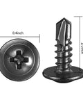 410 Stainless Steel Sheet Metal Self Tapping Screws Eight By One Half Inch Truss Head side and top view