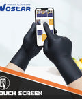 Heavy Duty Black Nitrile Disposable Gloves Medium 8 Mil Thick 100 Pack Latex And Powder Free Industrial Safety Gear using touchscreen.