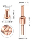 30 Piece Plasma Cutter Kit With Electrodes And Cutting Nozzles For LGK-40 And PT-31 Machines, showcasing copper cutting nozzle dimensions.