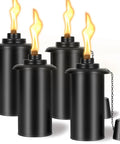 16oz Torch Replacement Canisters Four Pack Refillable Metal Torch Fuel Cans With Wicks And Snuff Covers for outdoor lanterns