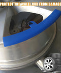 Universal 5 Piece Car Tire Mounting Guards Wheel Rim Edge Protectors Anti Scratch Dings Kit For Trucks Suvs Sedans, blue protective cover on wheel rim