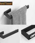 Matte Black Stainless Steel Finish 4 Piece Bathroom Accessory Set Includes 24 Inch Towel Bar, Hand Towel Holder Towel Rack