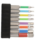 Solid Hex Screwdriver Bits Set With 4 Inch Shank And Color Coded Ferrules For Heavy Duty Drilling Tasks Featuring Magnetic Tips And Durable Alloy Steel Construction In H5 To H8 Sizes, eight bits