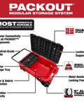 Rolling Chest Tool Packout System On Wheels For Quick Transport And Massive Storage 48 22 8428 Heavy Duty Organizer shown open
