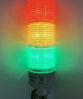 Three Layer Signal Tower Light With Transparent White Case, Flashes And Constant Bright, Adjustable Brightness, Boss Grade Industrial Beacon