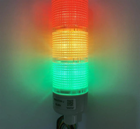 Three Layer Signal Tower Light With Transparent White Case, Flashes And Constant Bright, Adjustable Brightness, Boss Grade Industrial Beacon
