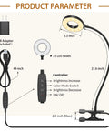 Clip On LED Desk Lamp With Flexible Arm 3 Color Modes And 10 Brightness Levels Energy Saving Eye Care Reading Light For Bedside Kids Reading Books Studying Zoom Calls And Computer Setup Black with USB adapter and controller