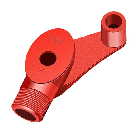 Heavy Duty 90 To 180 Degree Cast Iron Pipe Bender For Electricians And Renovations, red manual tool with threaded end.
