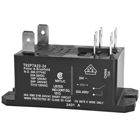 Heavy Duty 24V AC Power Relay Pack of 2 DPST Normally Open Contact Form 2 Form A 30 Amp General Purpose Relay for Industrial Automation