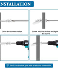 140 Piece Self Drilling Drywall Anchors And Screws Kit For Hanging Shelves Picture Frames Curtains No Pre Drilling Required Plastic Drywall Anchors With Galvanized Screws Built From Durable Nylon And Fiberglass For Strength And Longevity For Heavy installation steps using electric screwdriver