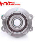 Front view of Rear Wheel Bearing Hub Assembly for 2005 to 2009 Subaru Legacy and Outback, 5 lug, ISO TS 16949 certified.