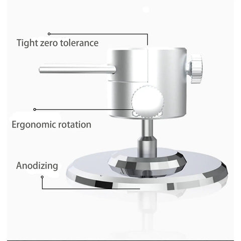 2.5 Inch Mini Vise With 360 Degree Swivel Base Aluminum Alloy Tabletop Vise For Jewelry Making Watch Repair And DIY Projects Precision Fine Detail Grip CNC Friendly Anti Slip Pin Vise Protection Durable And Compact close-up of aluminum vise base with swivel joint