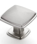 Solid Zinc Alloy 10 Pack Brushed Nickel Kitchen Cabinet Knobs square knob in matte silver finish for farmhouse style cabinets