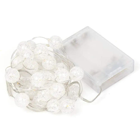 Cozy Crackle Globe String Lights Battery Operated 10 Ft With 30 LEDs Soft White Fairy Lighting For Bedroom Decor Christmas Vibe And Valentine Mood Centerpiece Glow