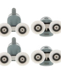 4 Pack Sliding Door Roller Hardware Replacement Kit with durable high precision trolleys and quiet wheel guide pulleys for smooth slide.