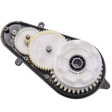 Close-up of 12V 40,000 RPM Gearbox Drive Engine For Kids Ride On Cars And Motorcycles RS550 Electric Motor With Gear Box