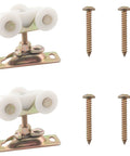 2 Pack Three Quarter Inch Sliding Door Rollers With Four Mounting Screws Silent Hanging Wheels For Pocket Doors Closet Doors Bypass Tracks And RV Accessories Easy To Install With Durable Precision Wheels For Smooth Quiet Sliding