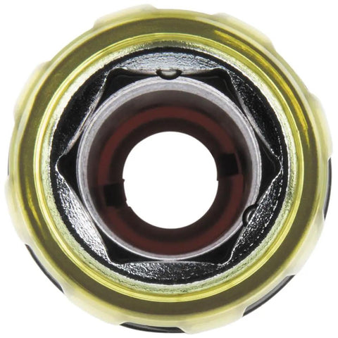 Close-up of 9-In-1 Magnetic Pass-Through Hex Nut Driver With SAE Sizes 3/16 To 3/4 Inch, showing hex opening and magnets.