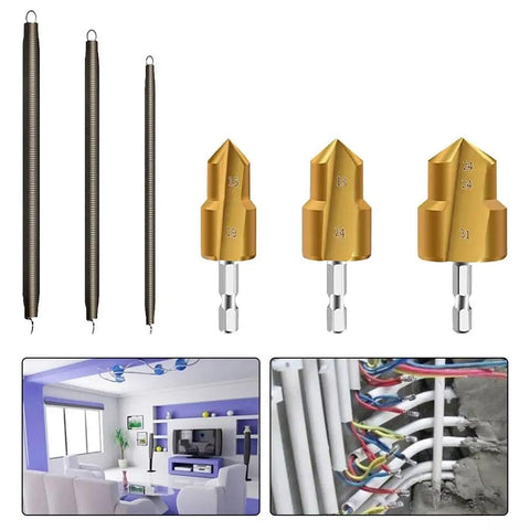 Dude, this awesome PVC Pipe Bender Spring Set And PPR Thread Repair Drill Bit Kit Is Total Game Changer For Plumbing Pros. Includes manual pipe threader.