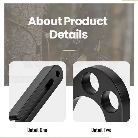 Close-up of Two Pack Aluminum Tree Climber Hook Set for Shembiner XL Harnesses with open frame design details