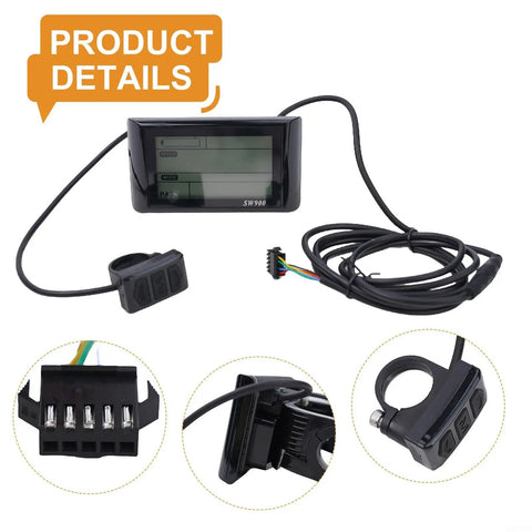 Versatile LCD Display Meter Panel For Electric Bikes And Ebikes Ride Ready With 5 Pin Connector and Controls