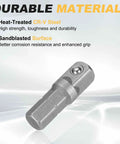 Four Piece One Quarter Inch Square Drive Socket Adapters Set For Impact Drivers And Drills, featuring CR-V steel.
