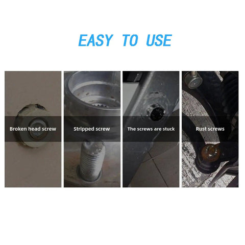 Image showing a 10 Piece Screw Tap Extractor Set For Stripped Screws And Bolts With 3 And 4 Flute High Speed Steel Remover Kit Durable Heavy Duty Pro Grade Tool For Home Repair And Mechanical Projects addressing broken and rusted screw issues.