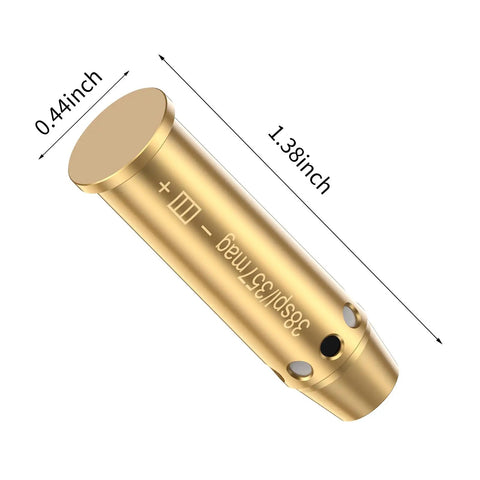 Red Laser Bore Sight For.357 Magnum And.38 Special dimensions 0.44x1.38 inches, brass build, Class IIIA laser