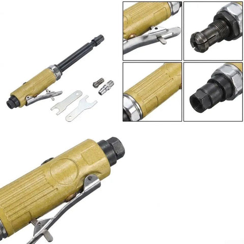 Rock Solid Aluminum Die Grinder With Extended Shaft Built To Crush Tight Corners And Deep Gaps Heavy Duty Pneumatic Polisher showing tool details.