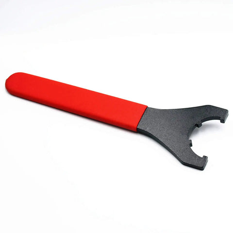 Red Spanner Collet Chuck Wrench ER-32UM for CNC Milling with a black clamping end, ideal for tightening clamping nuts and screws.