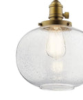 Avery 9.75 Inch One Light Mini Pendant With Clear Seeded Glass In Brushed Nickel Finish Perfect For Kitchen Islands Or Dining Rooms Ambient Glow Modern Rustic Vibe And Easy Cluster Lighting