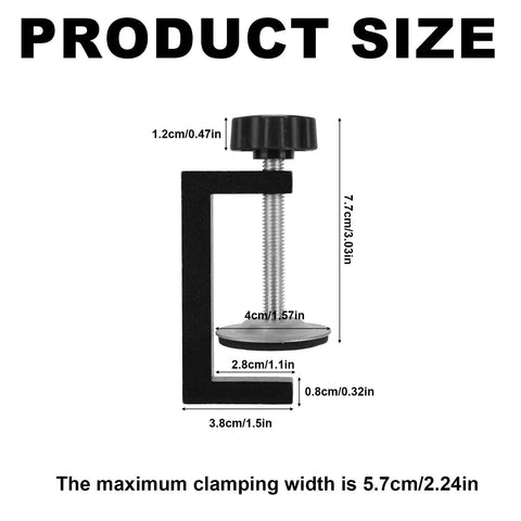 Image showing product size of 4 Pack Adjustable Patio Furniture Clamps, C-Clip design with measurements for Rattan Wicker Sofas.