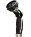 Built Tough Heavy Duty Metal Hose Nozzle With 9 Spray Patterns High Pressure Sprayer Thumb Flow Control And On Off Valve