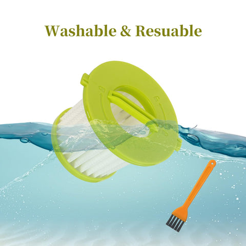 Four Pack HEPA Vacuum Filter Replacement Set For 18V One Plus Handheld Vacuum Models PCL700 PCL704 PCL705 in water with brush