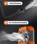 Rechargeable Gas Leak Detector with 10 Inch Goose Neck and Fast Active Sampling Fan system in action.