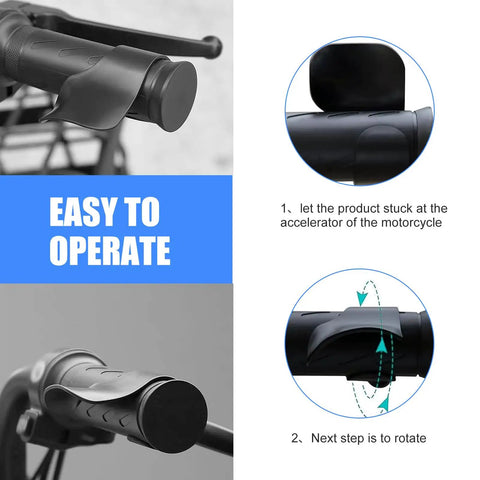 Image showing Game Changing Motorcycle Throttle Assist for 7/8 Inch Handlebars with easy operation instructions.