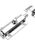 WUUWCHODC Door Bolt Sliding Lock Gate Latch Zinc Alloy Security Hardware chrome finish door latch with bolt and keeper.