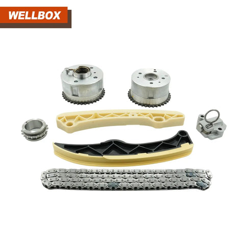 Timing Chain Kit With Intake And Exhaust VVT Gear Sprockets Two Piece Plug And Play For 2012 To 2016 Hyundai Accent Kia Rio Forte5