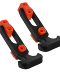 Heavy Duty Hood Latch Kit 10 Piece Replacement for Cars Rubber T Handle Latches shown in black and orange.