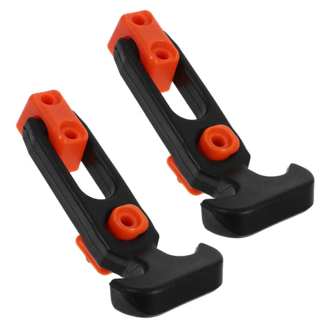 Heavy Duty Hood Latch Kit 10 Piece Replacement for Cars Rubber T Handle Latches shown in black and orange.