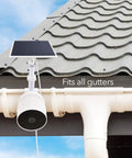 Gutter Mount For Nest Cam Battery And Solar Panel, Two In One Outdoor Mount Bracket attached to roof gutter shown from side view