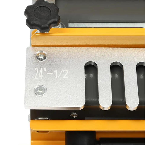 Pro Grade Dovetail Jig With Half Inch Template And Heavy Duty Gripper Tool built tough, showing 24.5 inch measurement detail.