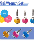 Badass 2 In 1 Palm Screwdriver Wrench Set With Mini Thumbwheel Ratchets And Quarter Inch Drive Socket Tool Kit featuring colorful mini wrenches.