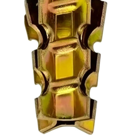Close-up of a metallic piece from Expansion Screw Set For Drywall And Concrete Pro Grade Carbon Steel Wall Anchors Kit.