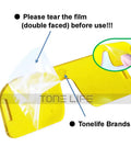 Fluoro Diving Flashlight Kit With Yellow Fluorescence Shield And Underwater Fluoro Mask showing double-faced film removal instructions.