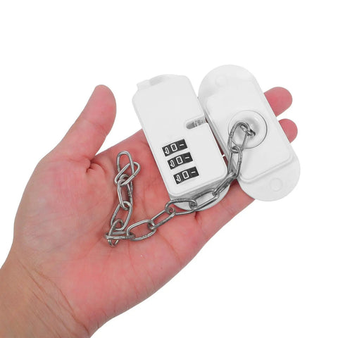 Person holding Kidproof Fridge Lock With Adjustable Password Code, No Drilling Adhesive Mount For Cabinets And Refrigerator Doors