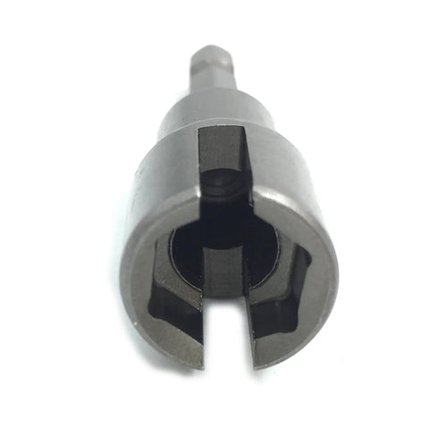 Two Pack Wing Nut Driver Set With Quarter Inch Hex Shank Socket Wrenches and Drill Bits for Panel Nuts, front view.