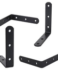 Beefy Heavy Duty 4x4 L Brackets Set For Wood Furniture Shelves Bed Frames Cabinets And Drawers Cast Iron Corner Braces, black finish