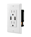 Dual Usb Wall Outlet With Soft Led Glow And 4.2a Quick Charge Ports Serving 15a Tamper Proof Jacks Ul Certified Wall Receptacle No Sweat Install 30 Pack